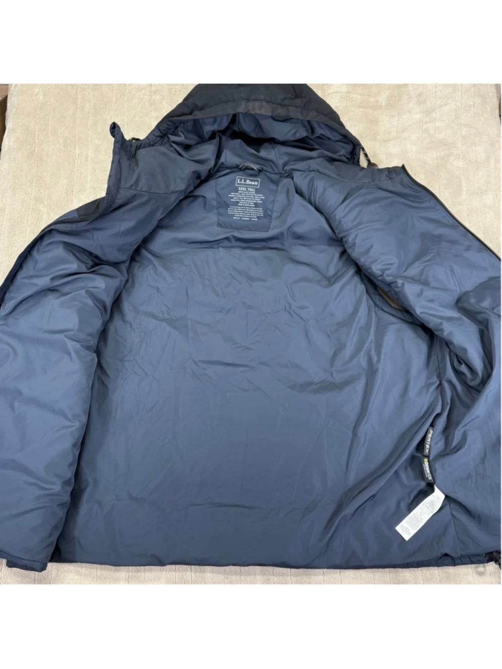 Men's L.L.Bean Mountain Classic Hooded Down Vest XXXL Tall Navy Black